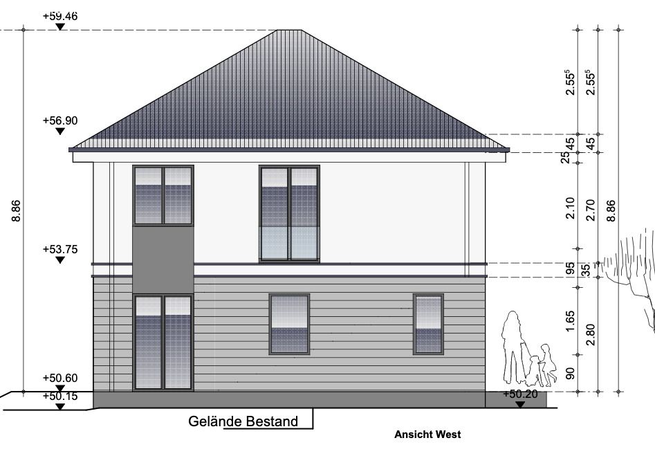 Stadtvilla Ansicht West Stadtvilla Ansicht West